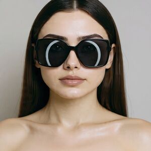 NWT Oversized Thick Frame Dark Shade Glasses - Black